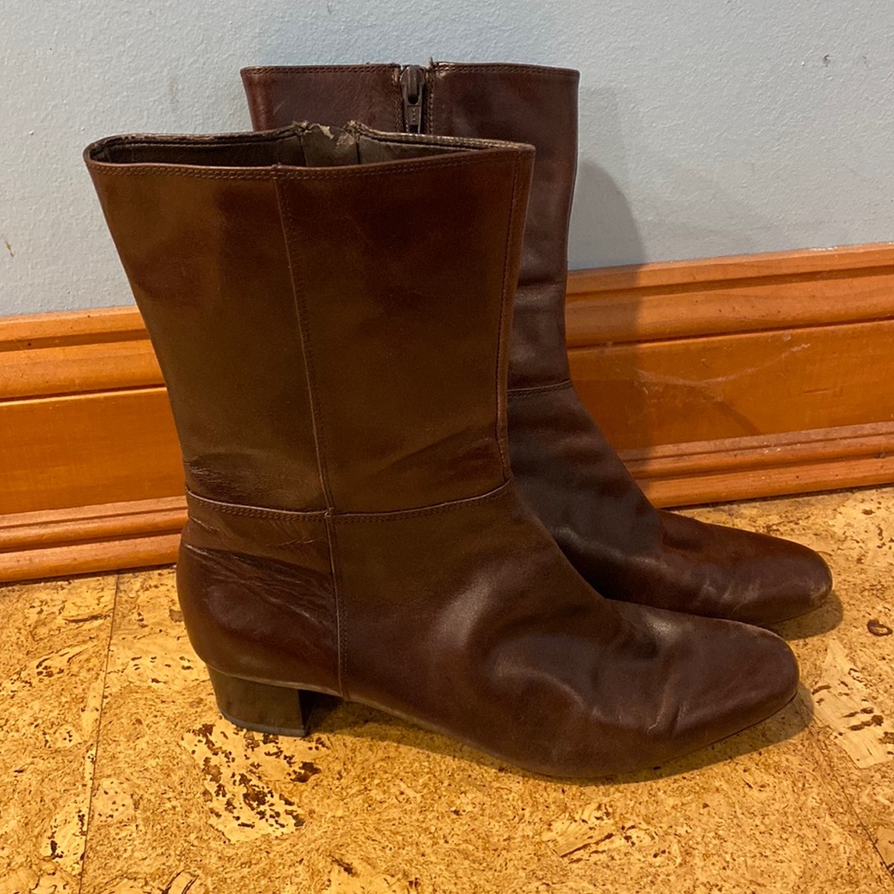 Brown Leather Boots by Enzo Angiolini
